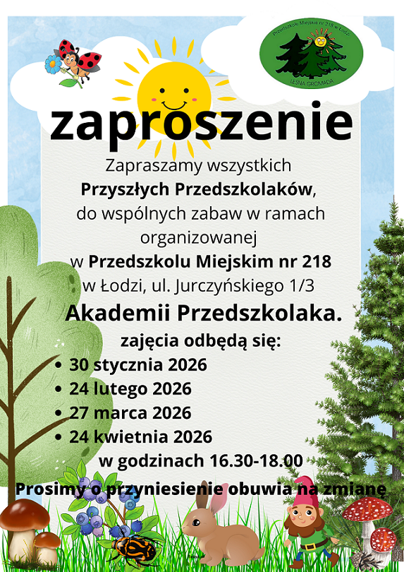 plakat z informacją o dniach otwartych przedszkola