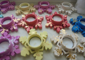 świąteczne świeczniki wykonane przez Żuki