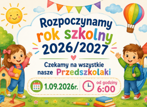 plakat z powitaniem w nowym roku szkolnym