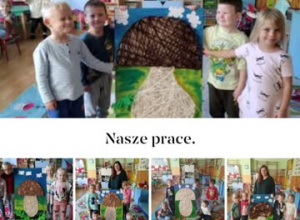 Dzieci prezentują swoje prace.